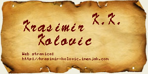 Krasimir Kolović vizit kartica